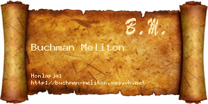 Buchman Meliton névjegykártya